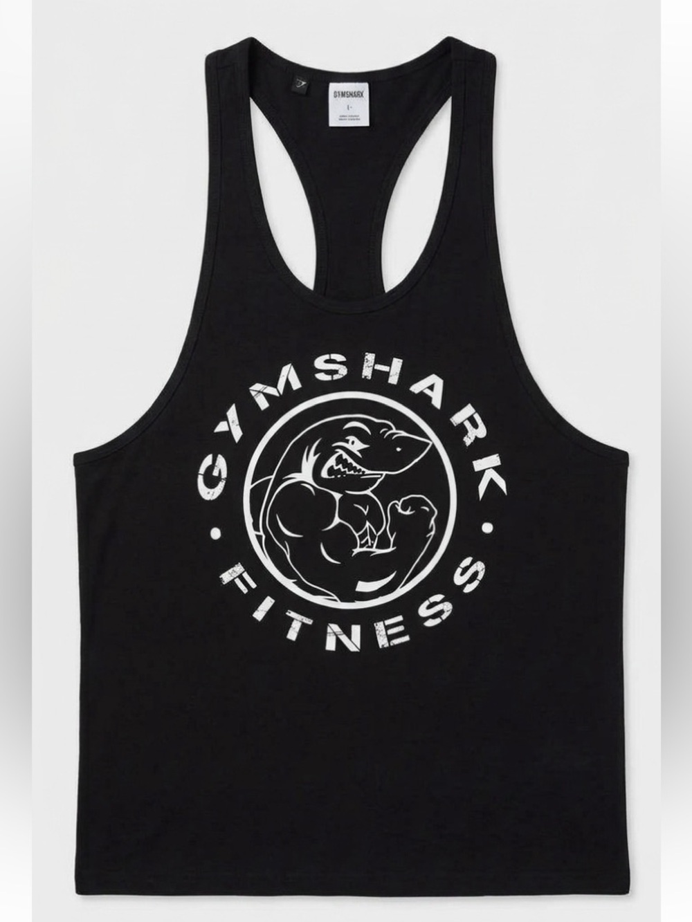 Gymshark Legacy Stringer Tank Top Black Logo Men’s Large